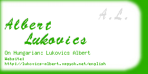 albert lukovics business card